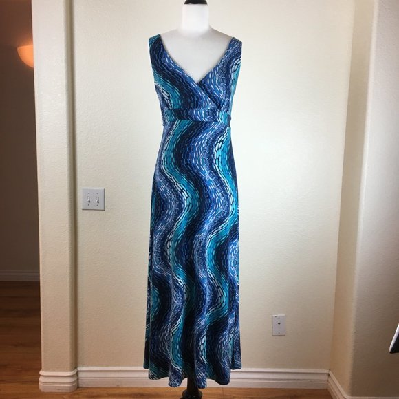 Linea Domani Blue Maxi Dress - Picture 1 of 7